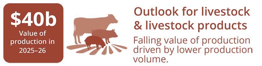 Outlook for livestock & livestock products - falling value of production driven by lower production volume