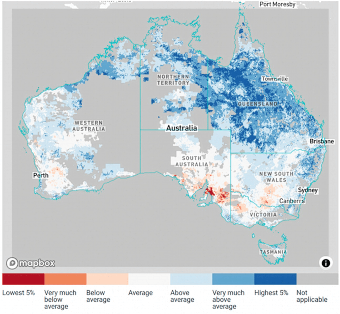 Image of the AADI prototype tool showing projected farm business profits for the 2025-2026 financial year. This example factors in national climate and commodity price forecasts. Date: October 2025.