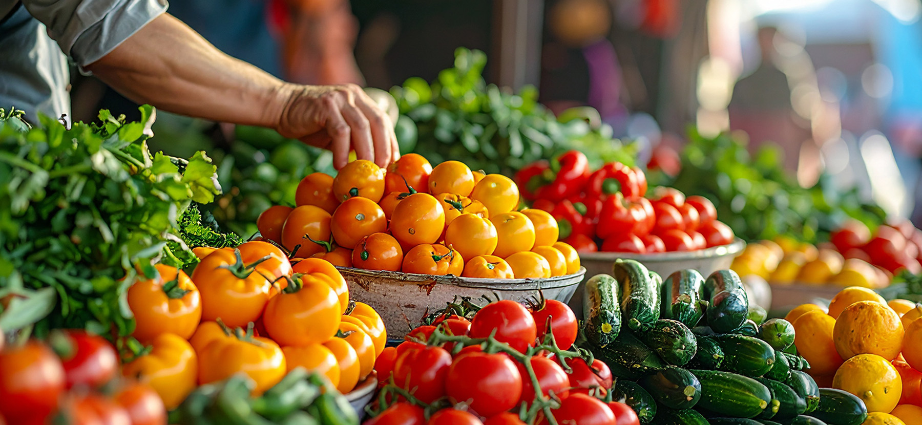 Image of vibrant red and green fresh produce