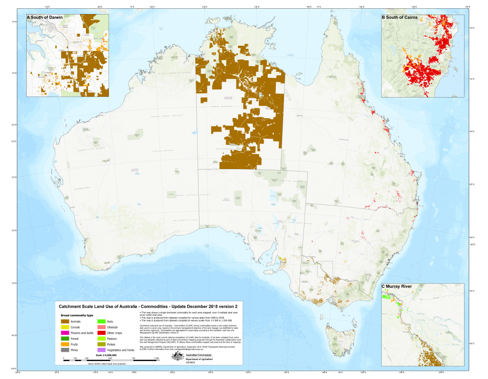 Catchment Scale Land Use Of Australia Commodities Update December 2018 Land Use Map Showing Broad Commodity Types Clum 2018 Commodities Data Gov Au