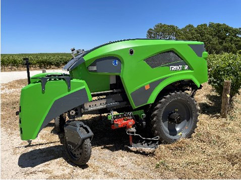 SITIA Trektor autonomous robot with Clemens under-vine blade cultivators