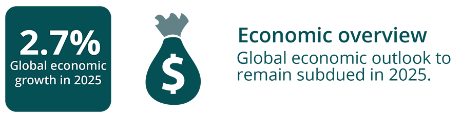 Economic overview - global economic outlook to remain subdued in 2025.