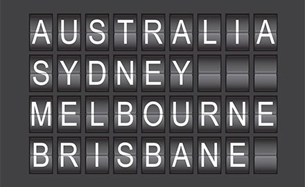 Image of an airport departure board