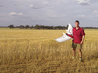 Picture of farmer with drone