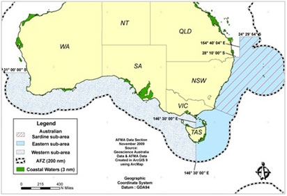 Map of the Small Pelagic Fishery including zones