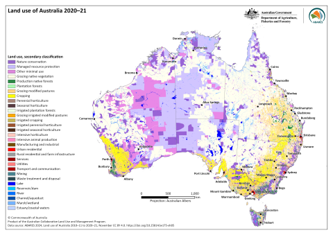 Land use of Australia 2020-21 by ALUM secondary land use