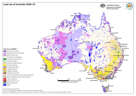 Land use of Australia 2020-21 by simplified land use
