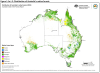 Figure 1.1a.i-2: Distribution of Australia’s native forests. Download the table as a Microsoft Excel file from the link below the image.